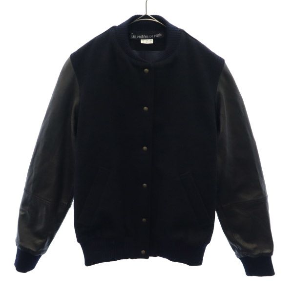 レ プレリード パリ ウールブレンド スタジャン 6 ネイビー LES prairies DE Paris レディース