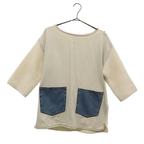 DIESEL ディーゼル 未使用 切替 5分袖 ニット XXS ホワイト セーター レディース