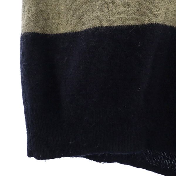 FAT エフエーティー 切替 長袖 ウールブレンド ニット TITCH セーター ロゴ刺繍 メンズ