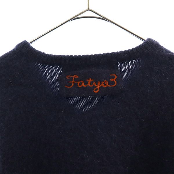FAT エフエーティー 切替 長袖 ウールブレンド ニット TITCH セーター ロゴ刺繍 メンズ