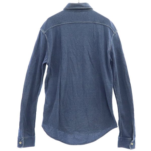 LACOSTE ラコステ ロゴワッペン 長袖 ボタンダウンシャツ S ブルー メンズ