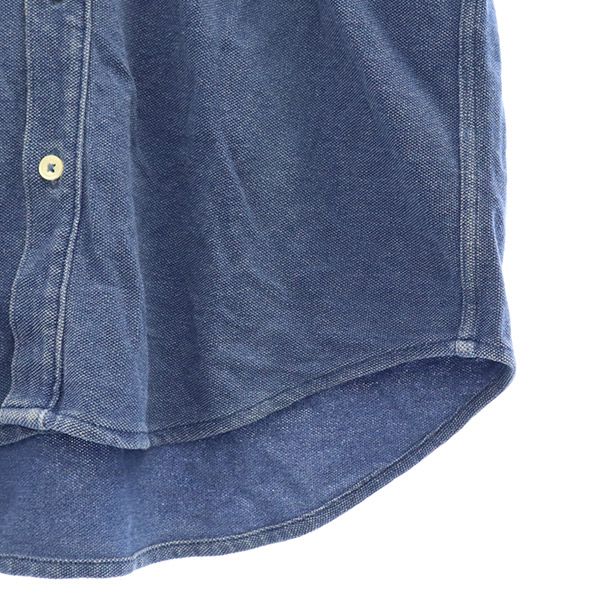 LACOSTE ラコステ ロゴワッペン 長袖 ボタンダウンシャツ S ブルー メンズ