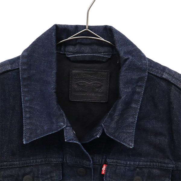 Levi's リーバイス デニムジャケット S ネイビー JACQUARD ジージャン レディース