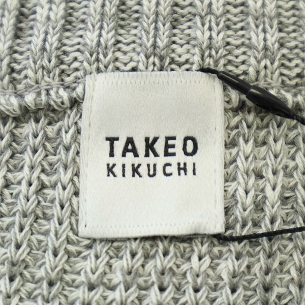 未使用 TAKEO KIKUCHI タケオキクチ 日本製 長袖 ニット 1 グレー セーター メンズ
