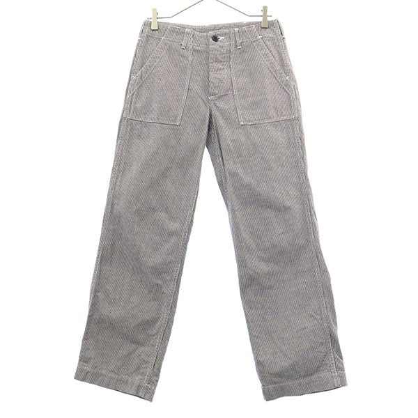 Danton ダントン チェック ベイカー パンツ 34 ネイビー×ホワイト シンチバック VETEMENTS DE TRAVAIL レディース