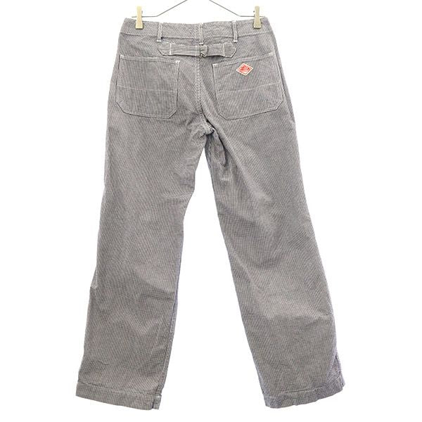 Danton ダントン チェック ベイカー パンツ 34 ネイビー×ホワイト シンチバック VETEMENTS DE TRAVAIL レディース