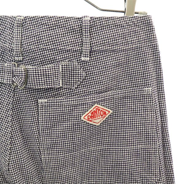 Danton ダントン チェック ベイカー パンツ 34 ネイビー×ホワイト シンチバック VETEMENTS DE TRAVAIL レディース