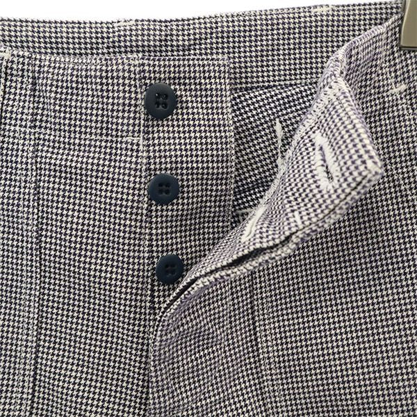 Danton ダントン チェック ベイカー パンツ 34 ネイビー×ホワイト シンチバック VETEMENTS DE TRAVAIL レディース