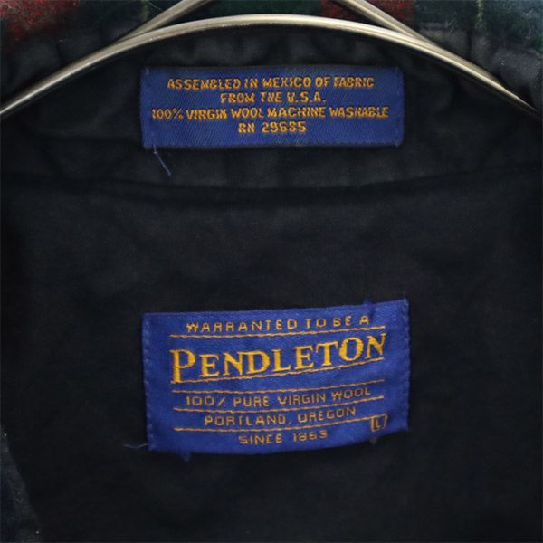 PENDLETON ペンドルトン チェック 長袖 ウールシャツ L メンズ