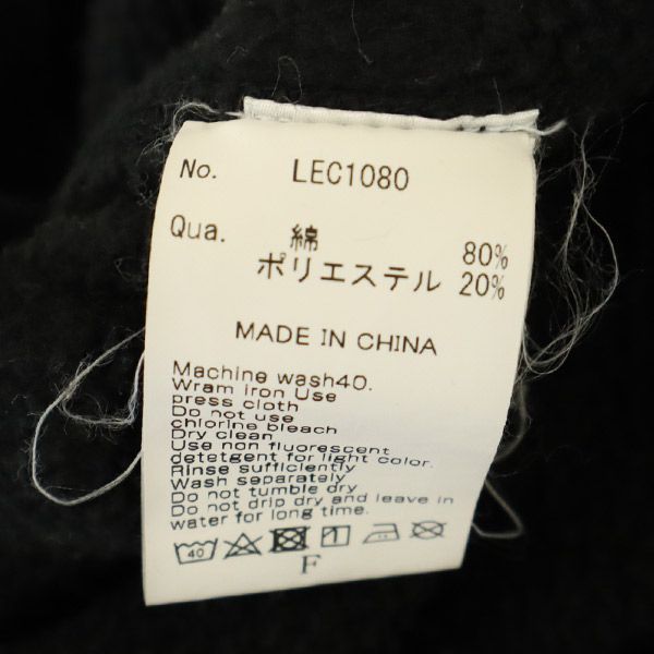 LEGENDA レジェンダ ロゴ刺繍 長袖 スウェットパーカー F ブラック プルオーバー トレーナー メンズ