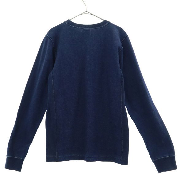 チャンピオン リバースウィーブ ロゴワッペン 長袖 Tシャツ MEDIUM ネイビー Champion メンズ