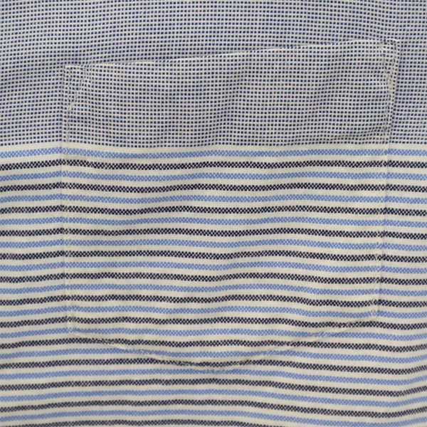 Nigel Cabourn ナイジェルケーボン 日本製 ボーダー 長袖 レギュラーカラー コットンシャツ 38 ブルー系 レディース