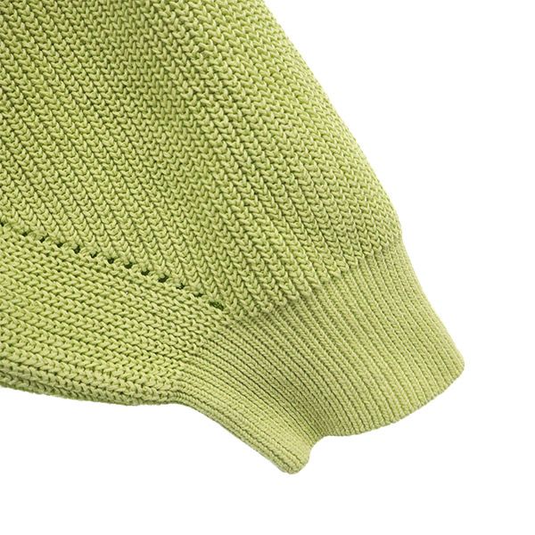 Mila Owen ミラオーウェン 5分袖 リネン混パフスリーブニットプルオーバー ニット 1 グリーン セーター 09WNT231205 レディース