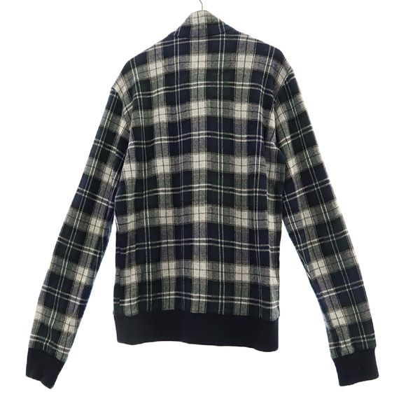 FRED PERRY フレッドペリー チェック ジップジャケット S ネイビー ロゴ刺繍 メンズ