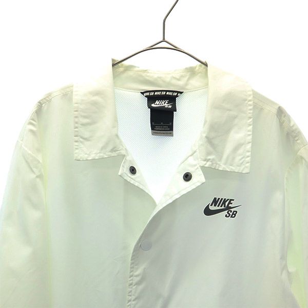 ナイキエスビー ロゴプリント スケボー 長袖 ウェア M ホワイト NIKE SB コーチジャケット メンズ