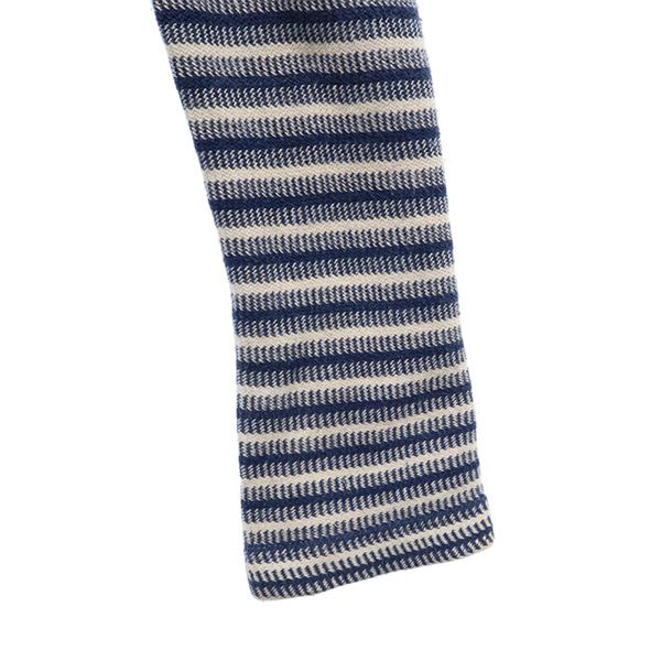 m's braque エムズブラック 日本製 ボーダー ソフトタッチ ジャケット 36 ブルー系 レディース