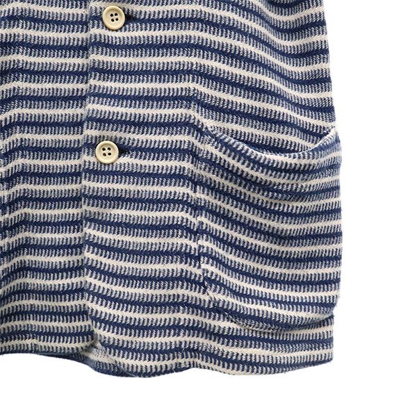 m's braque エムズブラック 日本製 ボーダー ソフトタッチ ジャケット 36 ブルー系 レディース