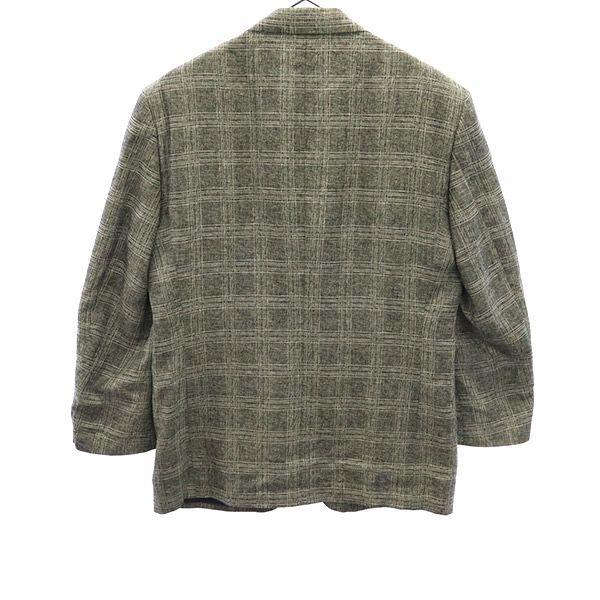 Durban ダーバン 日本製 チェック リネン ウールブレンド テーラードジャケット グレー系 メンズ