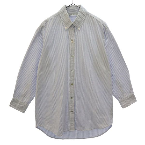 ザラ ストライプ 長袖 ボタンダウンシャツ XS ZARA レディース