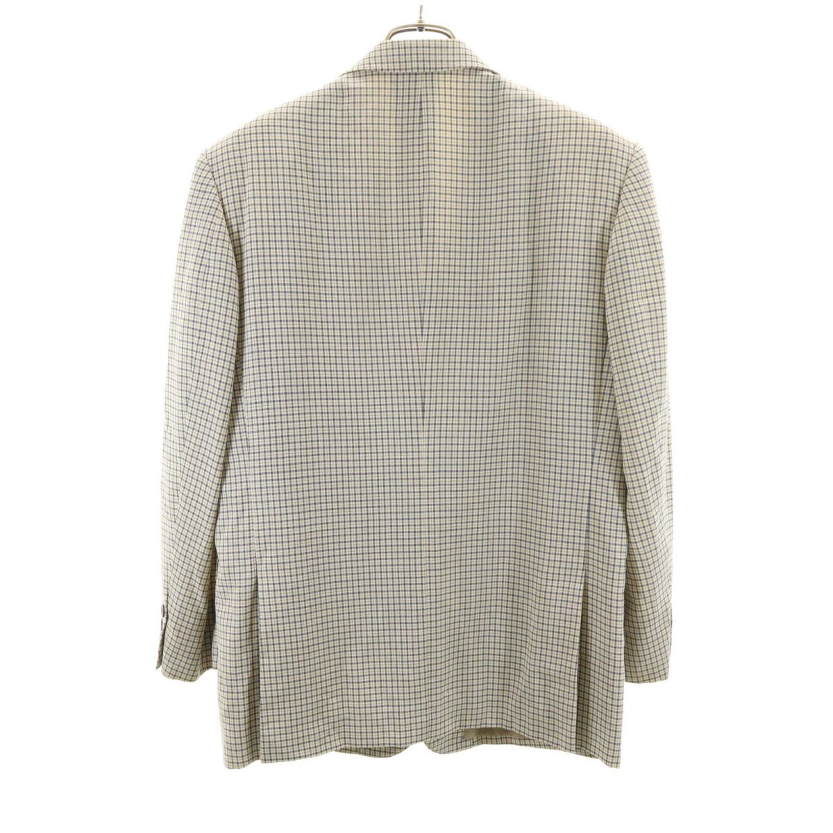 LANVIN ランバン チェック柄 長袖 テーラードジャケット R46-44 ベージュ系 メンズ