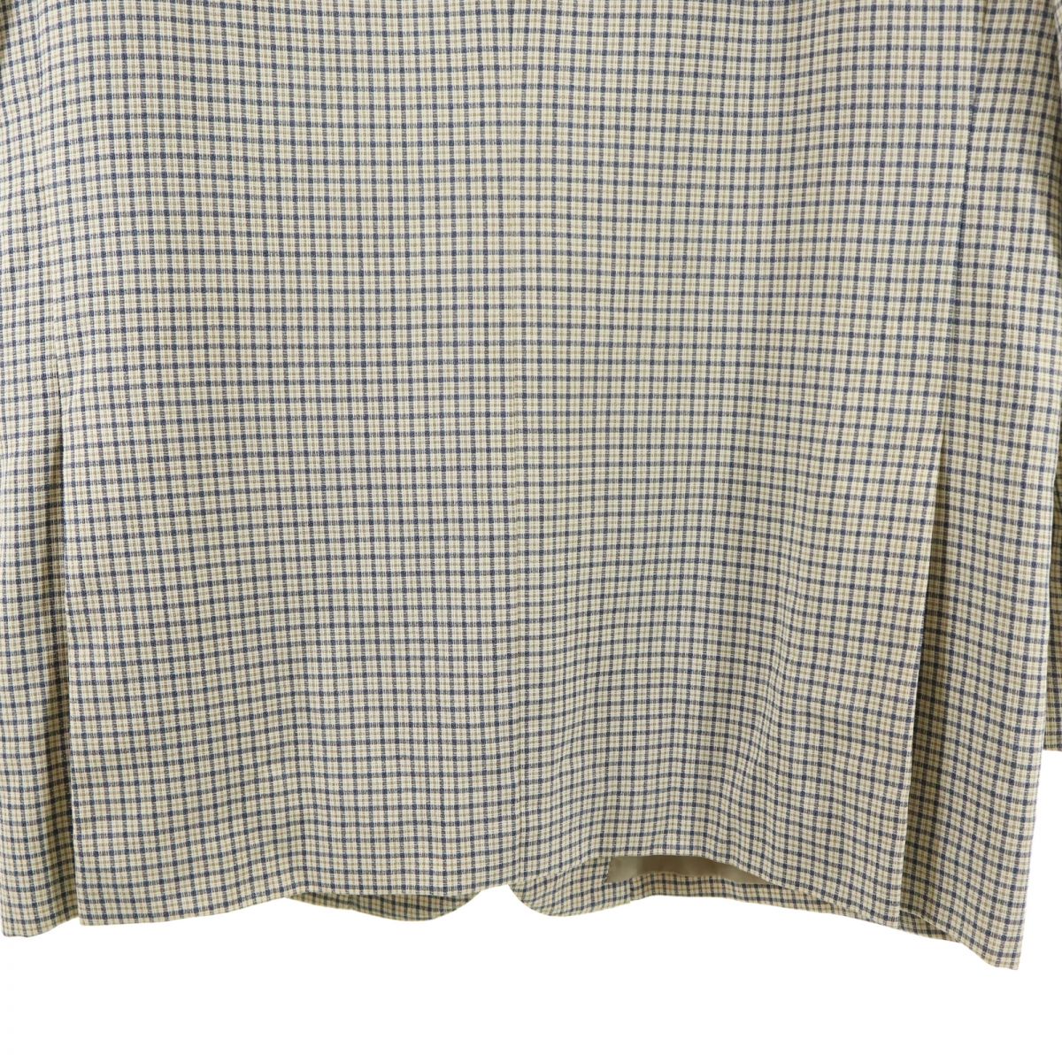 LANVIN ランバン チェック柄 長袖 テーラードジャケット R46-44 ベージュ系 メンズ