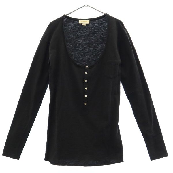 ディーゼル ロゴプレート 長袖 モックネック Tシャツ M ブラック DIESEL メンズ