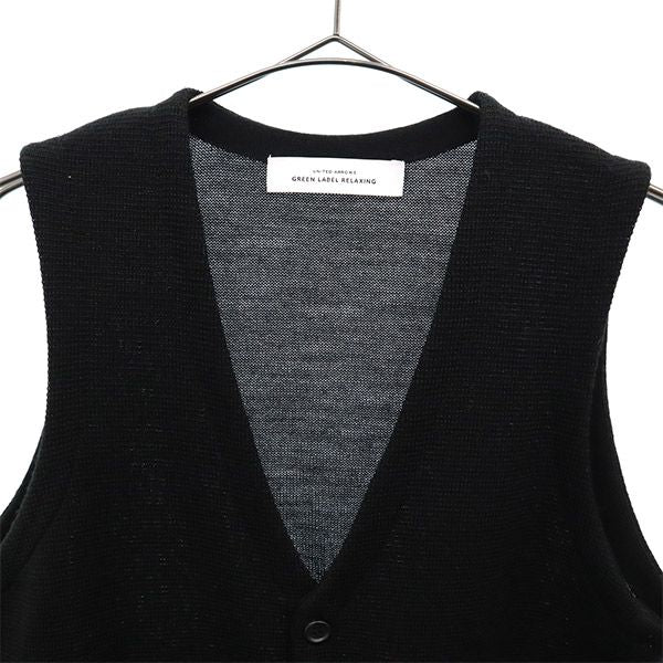 グリーンレーベルリラクシング 日本製 ベスト S ブラック green label relaxing ユナイテッドアローズ メンズ