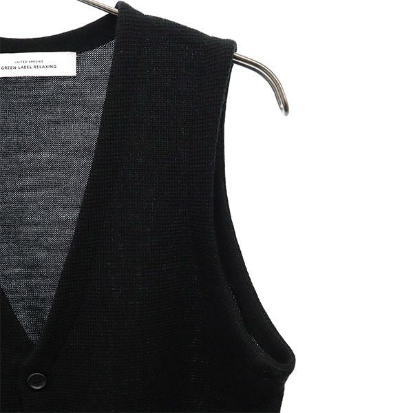 グリーンレーベルリラクシング 日本製 ベスト S ブラック green label relaxing ユナイテッドアローズ メンズ