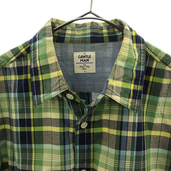 Mr.GENTLEMAN ミスタージェントルマン チェック 長袖 ボタンダウンシャツ M グリーン系 メンズ