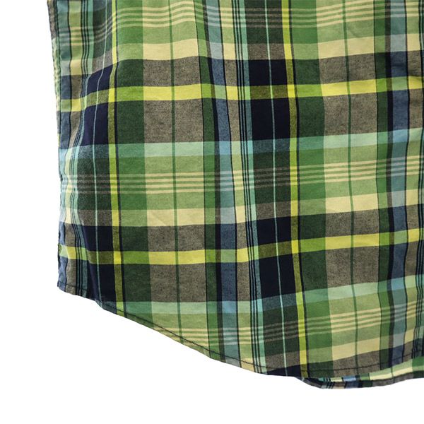 Mr.GENTLEMAN ミスタージェントルマン チェック 長袖 ボタンダウンシャツ M グリーン系 メンズ