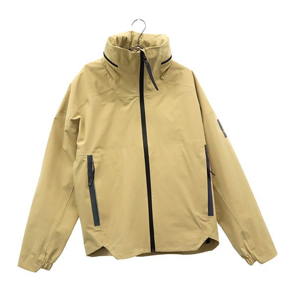adidas アディダス MYSHELTER ロゴプリント ナイロン混 マイシェルター レイン ジャケット M ベージュ メンズ
