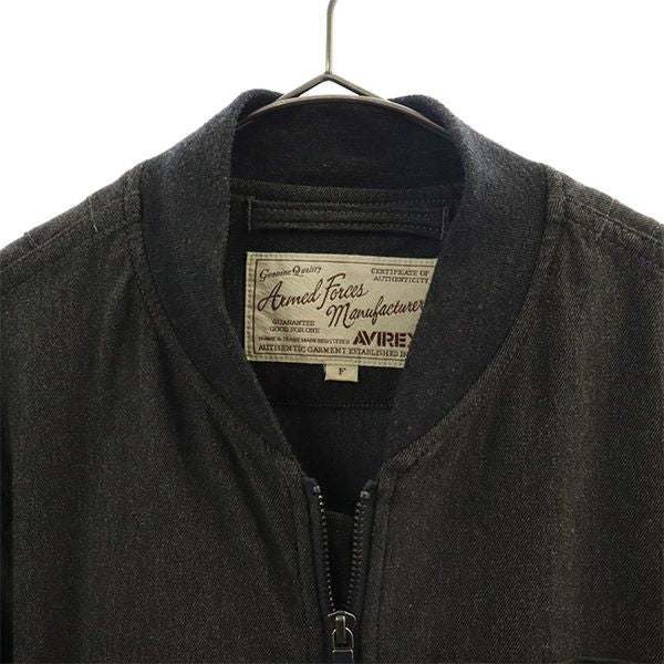 AVIREX アヴィレックス ロゴワッペン ジップジャケット F グレー レディース