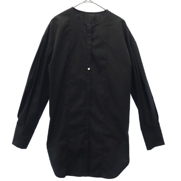 Cen. セン 長袖 ノーカラーシャツ M ブラック レディース