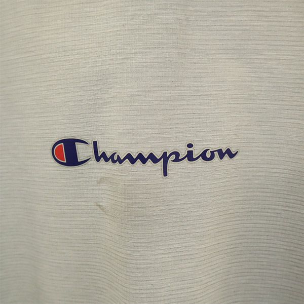 未使用 Champion チャンピオン ロゴプリント フーデッド ジャケット XL グレー ロゴワッペン メンズ