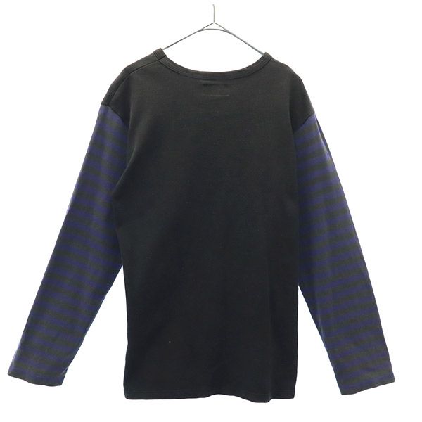 アニエスベー 日本製 ボーダー 長袖 Tシャツ 2 グレー agnes b. レディース