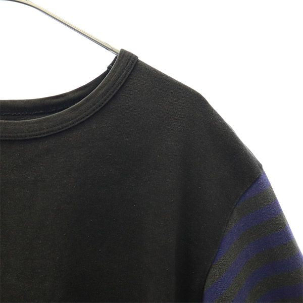 アニエスベー 日本製 ボーダー 長袖 Tシャツ 2 グレー agnes b. レディース