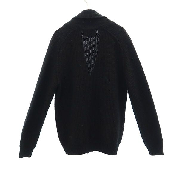 エディフィス 長袖 ウール ニット カーディガン 44 ブラック EDIFICE メンズ
