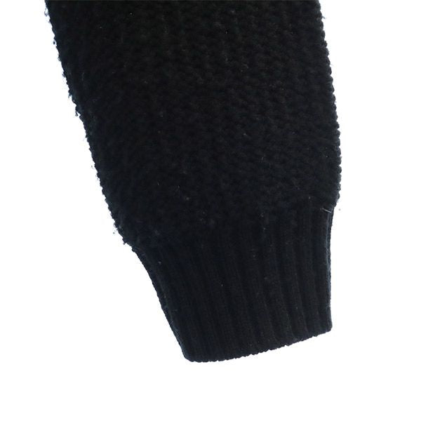 エディフィス 長袖 ウール ニット カーディガン 44 ブラック EDIFICE メンズ