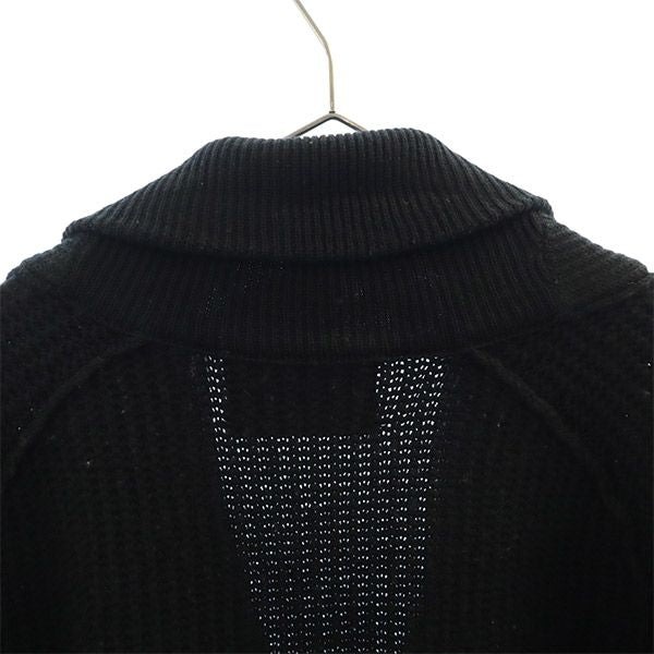 エディフィス 長袖 ウール ニット カーディガン 44 ブラック EDIFICE メンズ