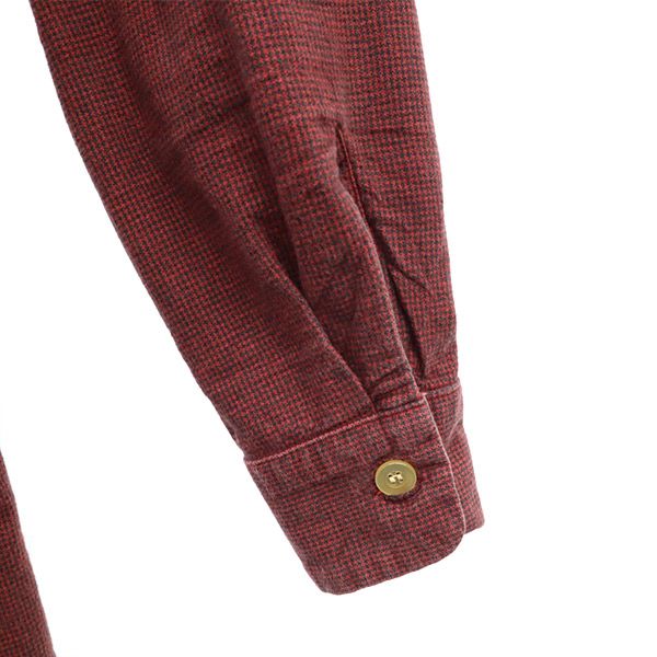 RADIALL ラディアル 日本製 チェック 長袖 コットンシャツ S レッド アンデッドスモーキングクラブ ロゴ刺繍 メンズ