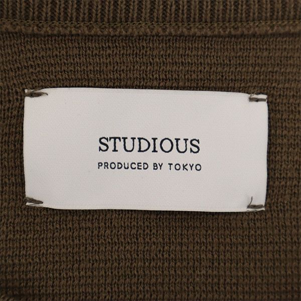 ステュディオス 日本製 長袖 セーター 1 ブラウン STUDIOUS ニット メンズ