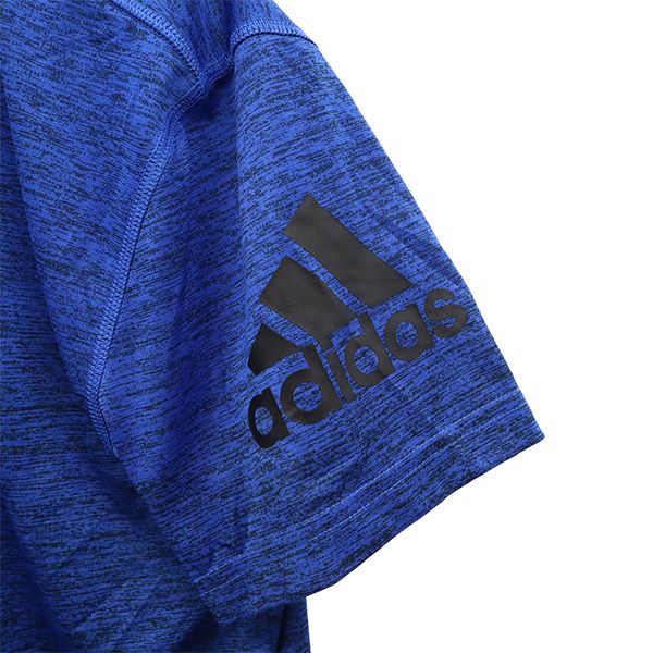 アディダス 総柄 半袖 Tシャツ L ブルー adidas スポーツ トレーニング ウォームアップ メンズ