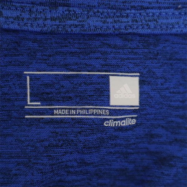 アディダス 総柄 半袖 Tシャツ L ブルー adidas スポーツ トレーニング ウォームアップ メンズ