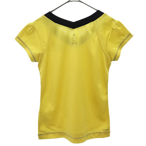 アディダス ロゴプリント 半袖 Tシャツ M イエロー adidas スポーツ トレーニング ウォームアップ レディース
