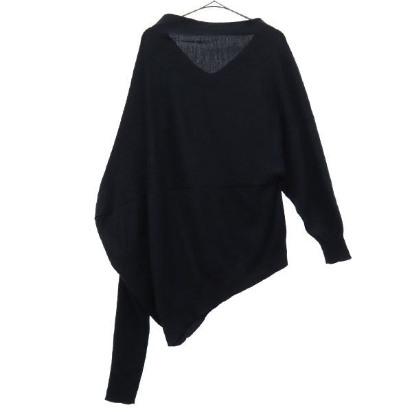 エンフォルド 長袖 ウール セーター 38 ブラック ENFOLD アシンメトリー変形ニット レディース
