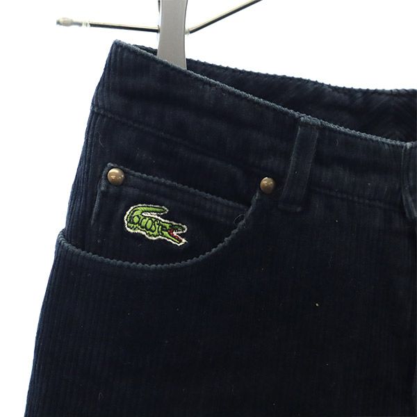 LACOSTE ラコステ ロゴワッペン コーデュロイパンツ 38 ネイビー レディース