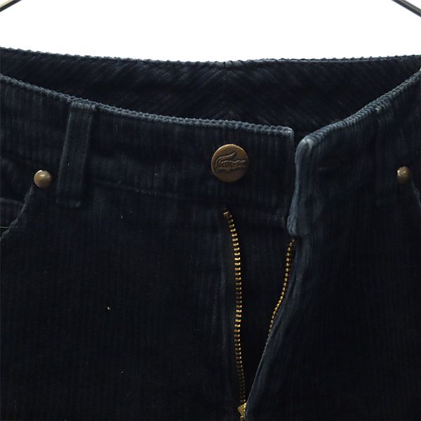 LACOSTE ラコステ ロゴワッペン コーデュロイパンツ 38 ネイビー レディース