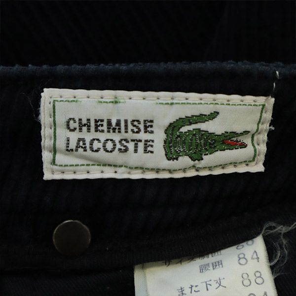 LACOSTE ラコステ ロゴワッペン コーデュロイパンツ 38 ネイビー レディース