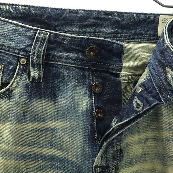 DIESEL ディーゼル イタリア製 ストレートデニムパンツ W27 ブルー ボタンフライ ジーパン SAFADO レディース