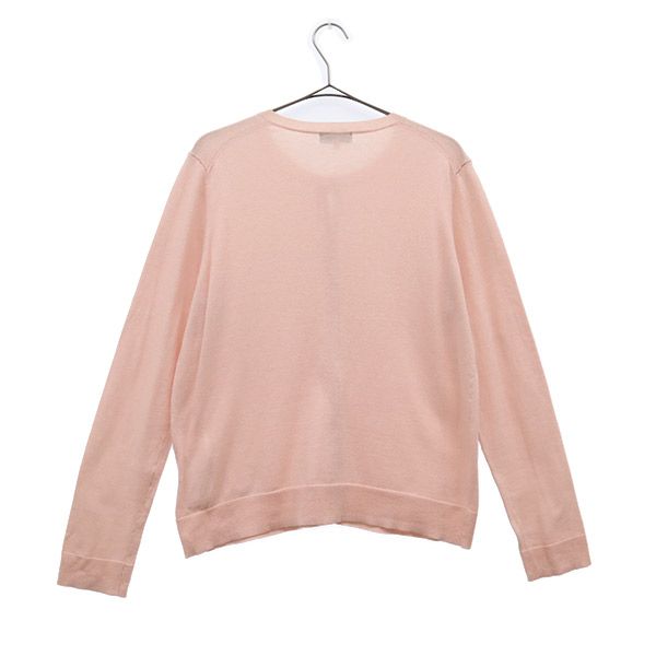 エヴェックス バイ クリツィア ロゴ刺繍 長袖 ニット カーディガン 40 ピンク EVEX by KRIZIA 三陽商会 レディース